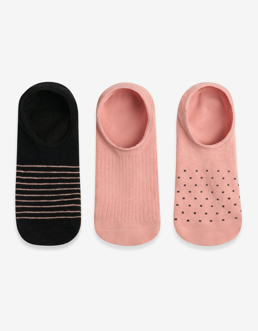 2-Pack Cotton Liner Socks in Pink