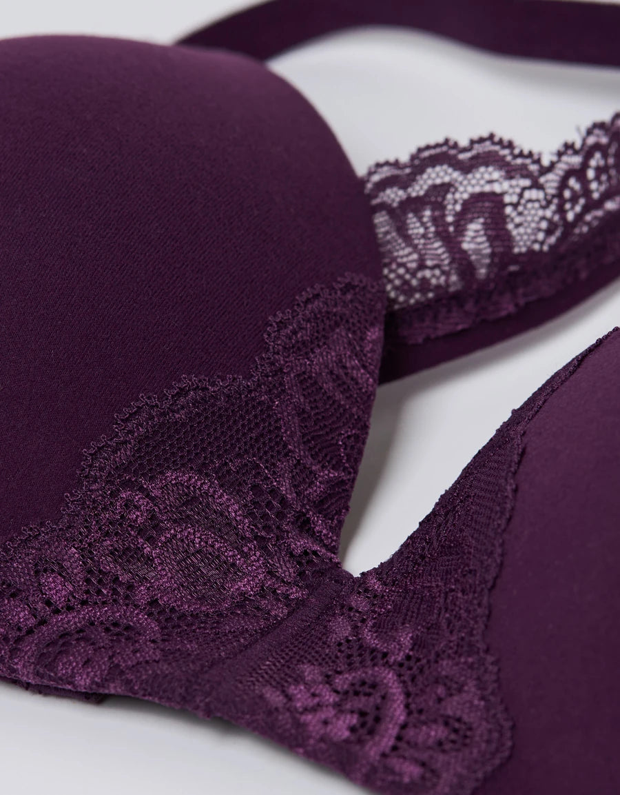 Lace-Trim Push-Up Plunge Bra