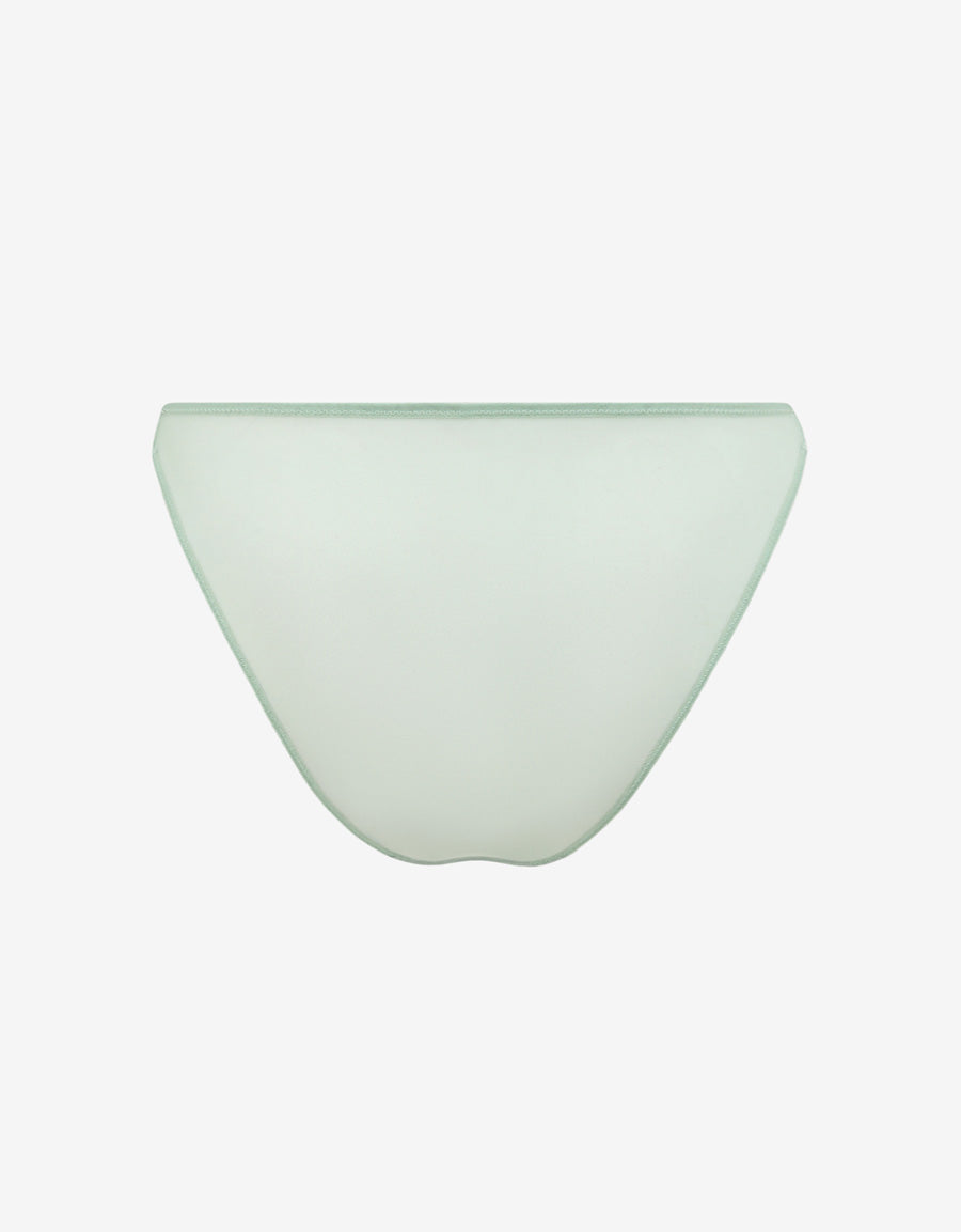 Lace-Trim Satin Tanga Panty