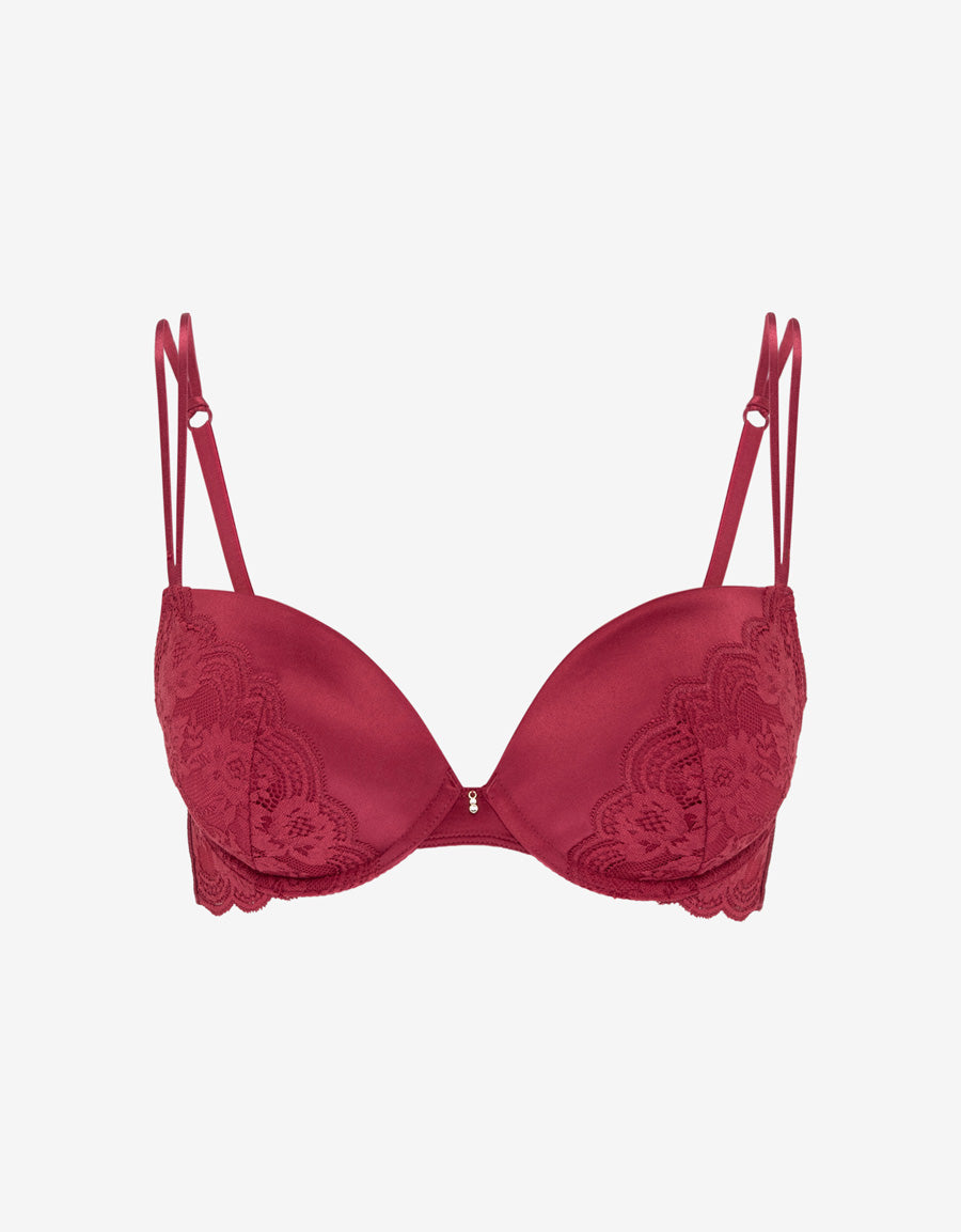 Satin Lace Plunge Bra