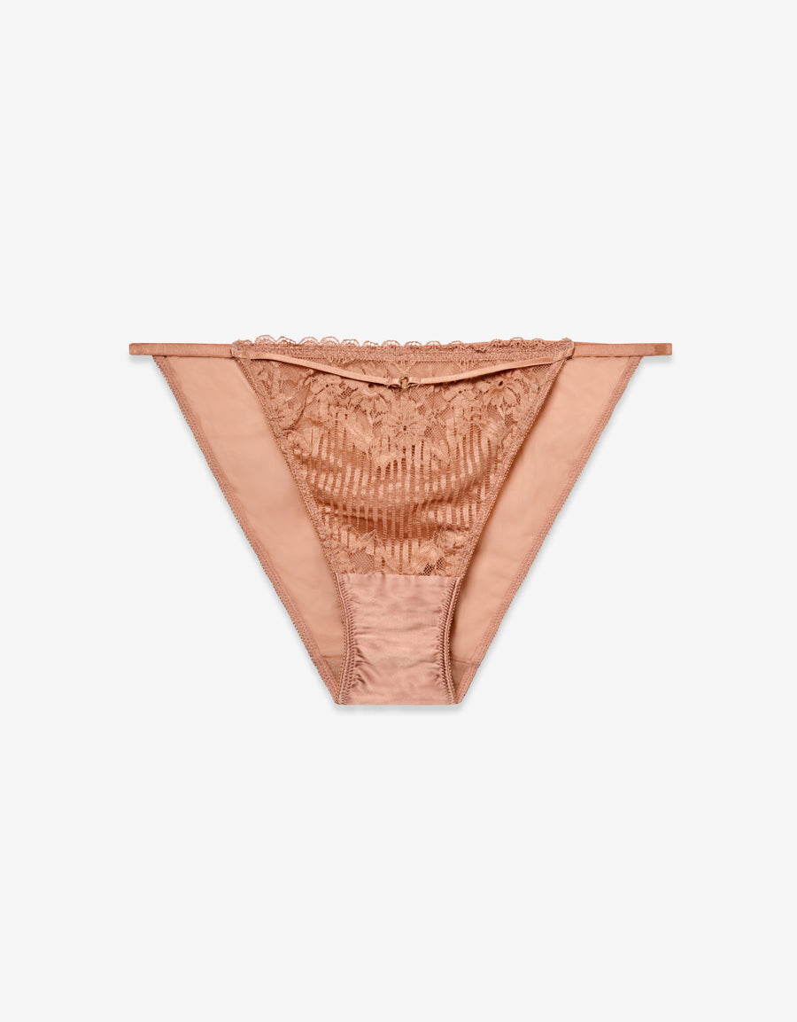 Satin Tanga Panty in Mocha