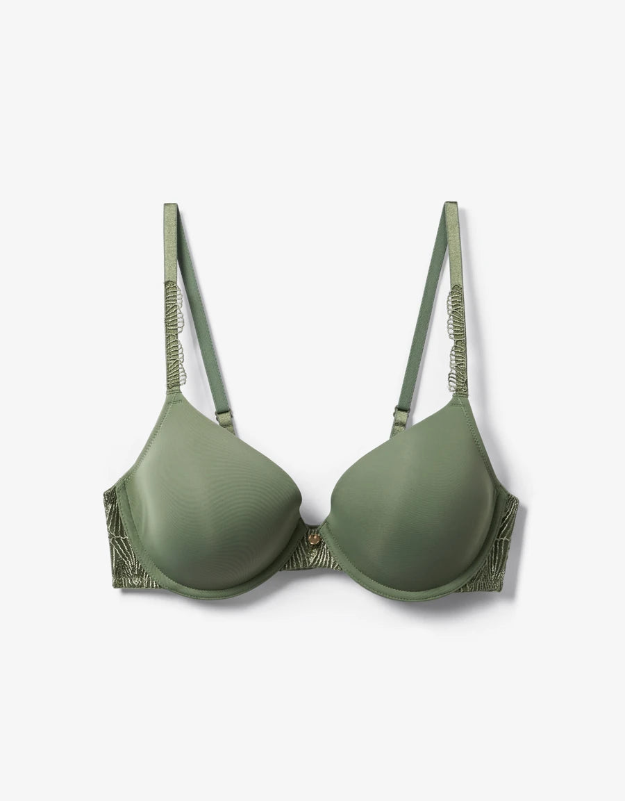 Embroidered Padded Plunge Bra