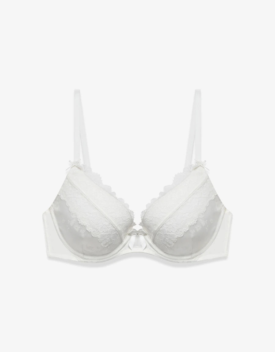 Lace-Trim Bridal Plunge Bra