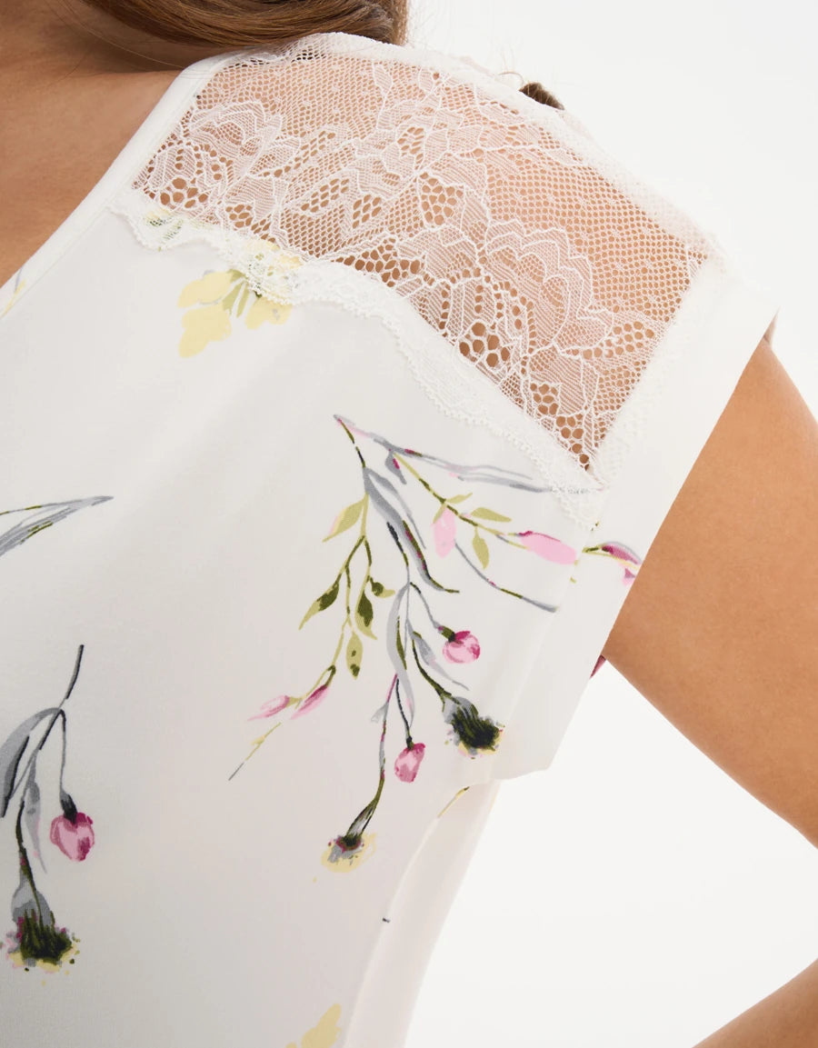 2-Pack Lace-Trim Floral Print Nightdresses