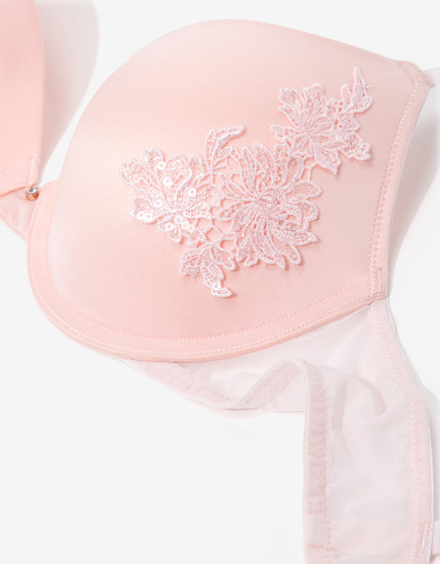 Sequin Embroidered Plunge Bra