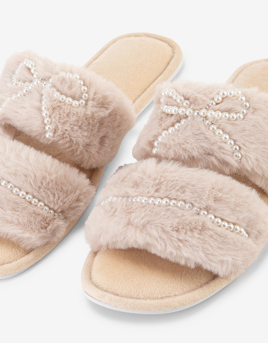 Faux Fur Close Toe Slipper