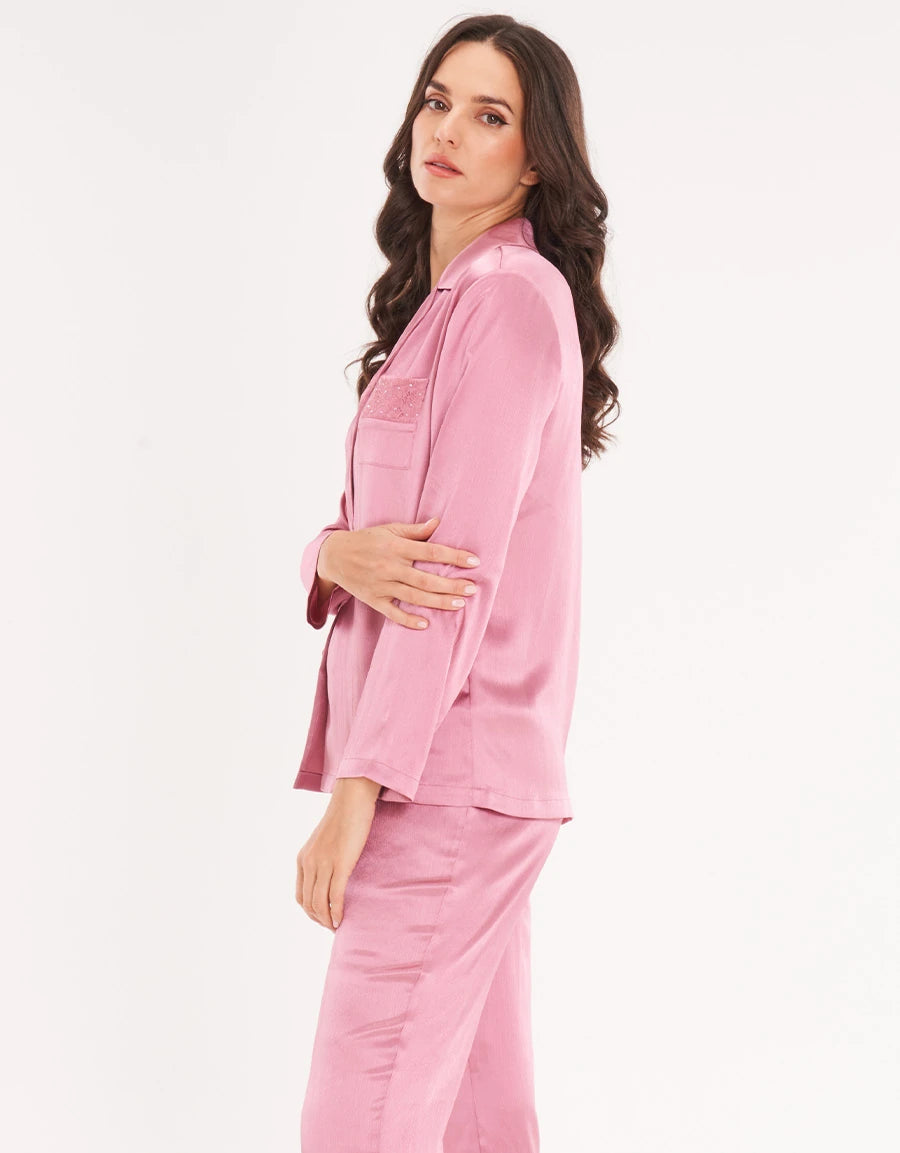 Jacquard Satin Pajama Set