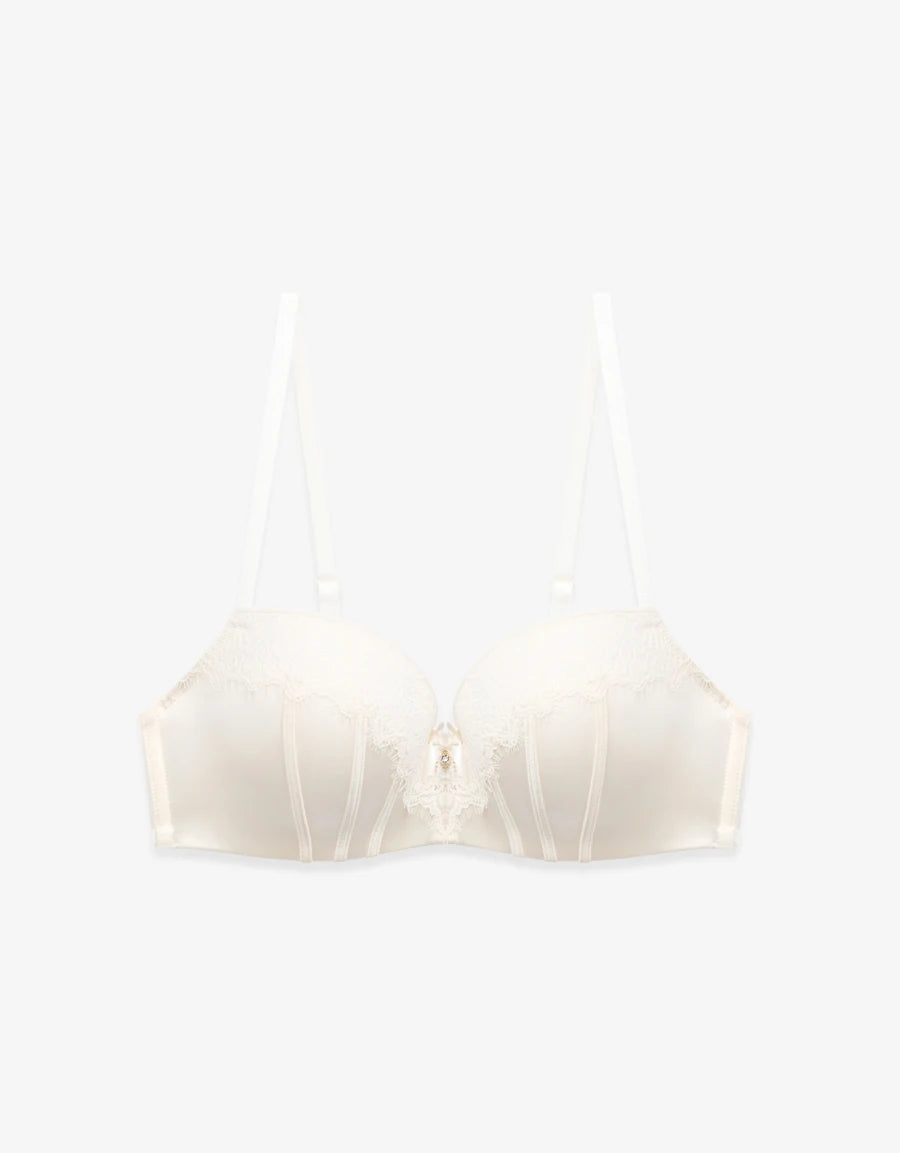 Lace-Trim Push-Up Balconette Bra