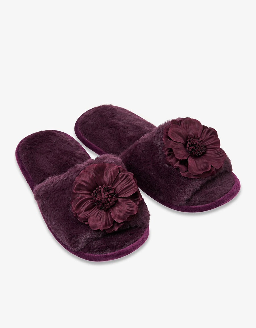Floral Detail Open-Toe Slipper