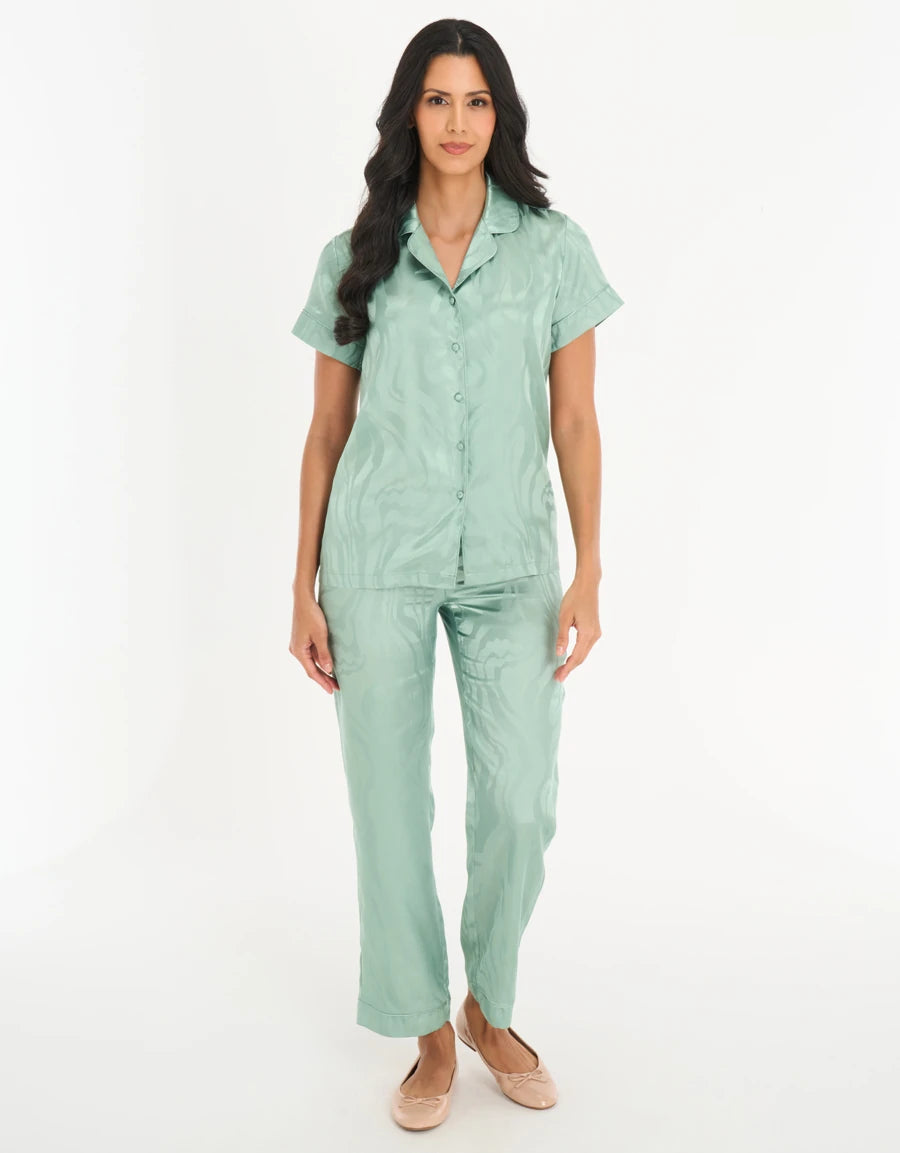 Jacquard Satin Pajama Set