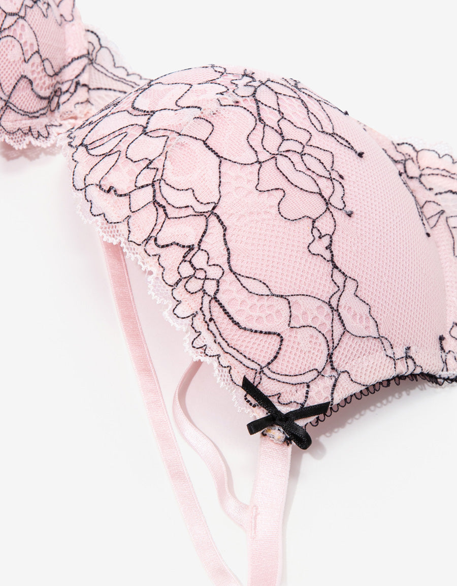 Lace Double Push Up Plunge Bra 