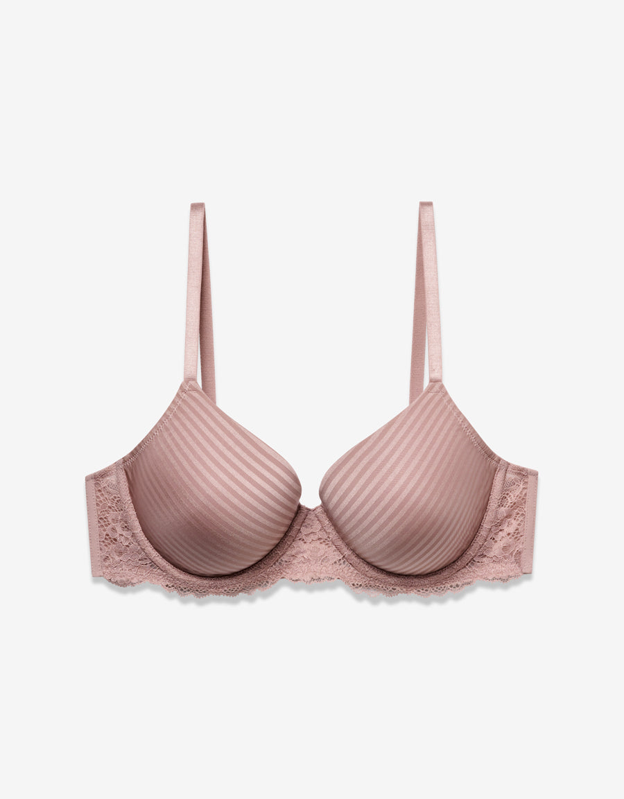 Balconette Lace Padded Bra in Mocha