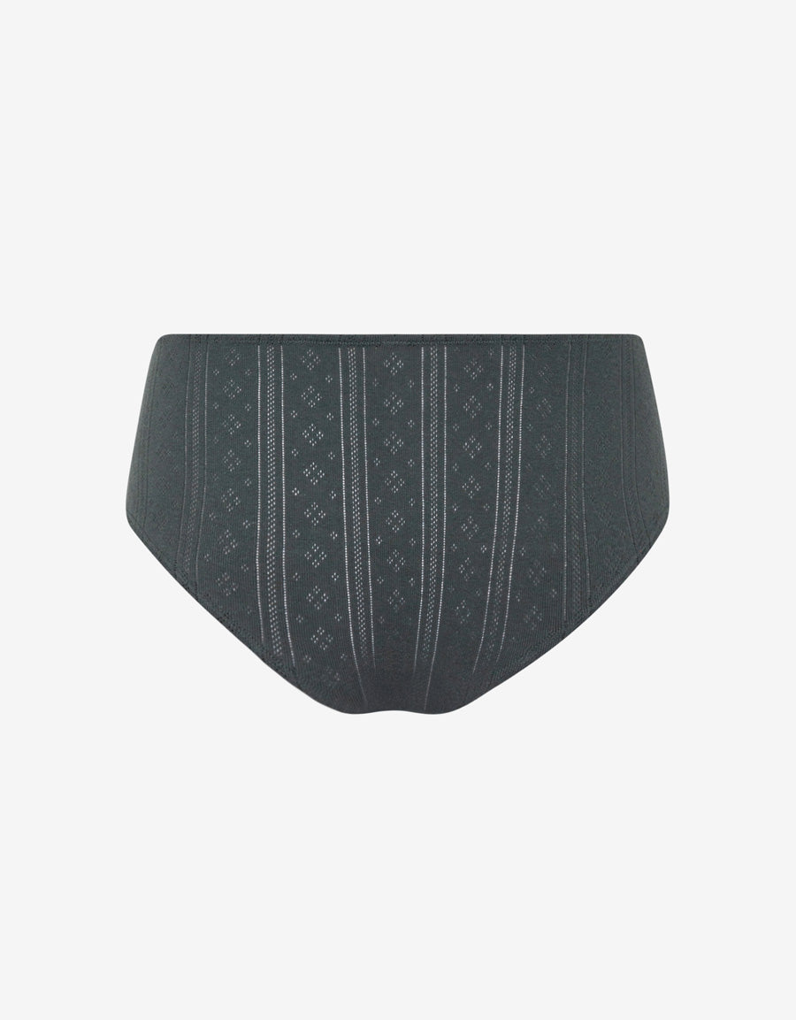 Pointelle Lace-Trim Cotton Hipster Panty