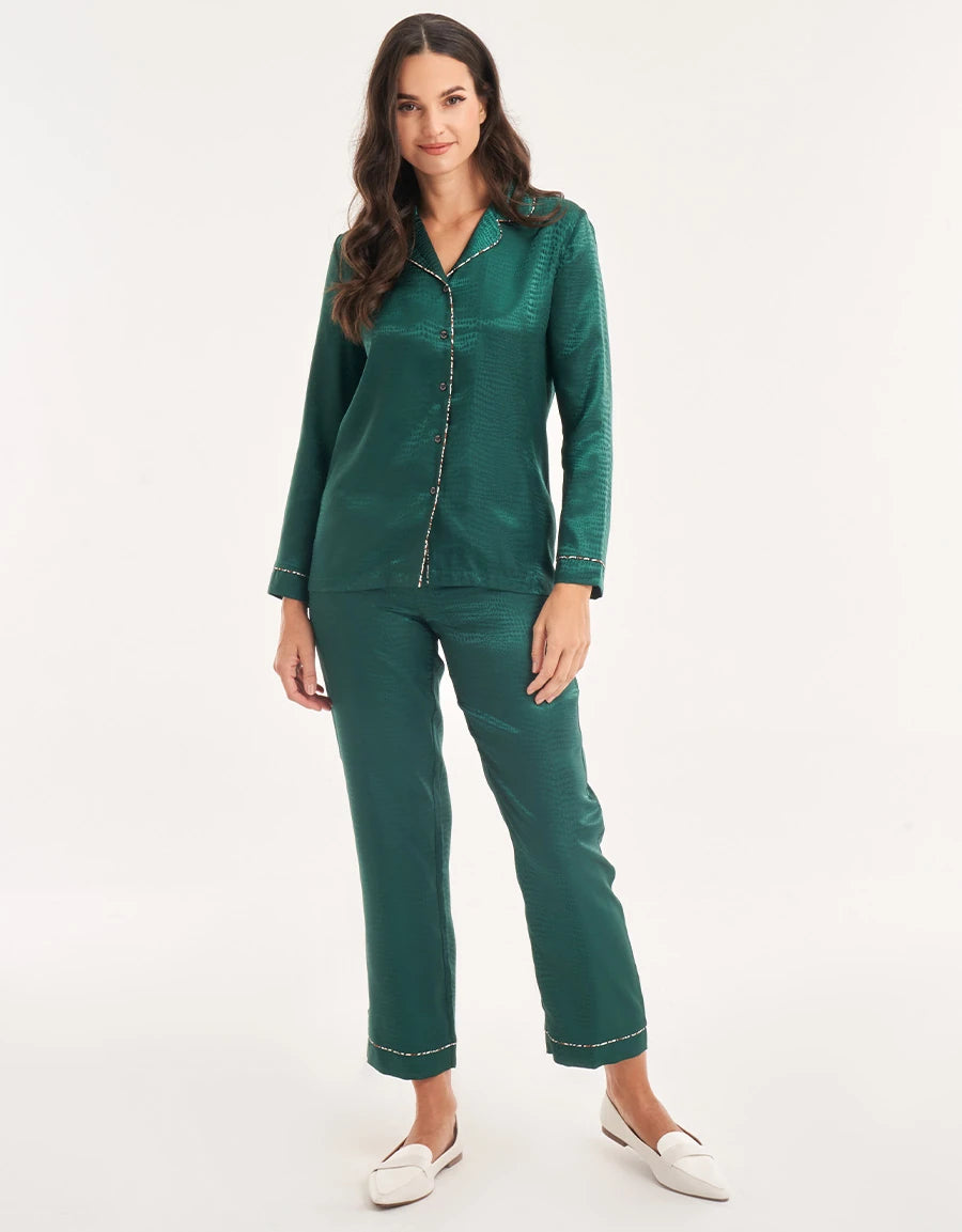 Jacquard Satin Pajama Set