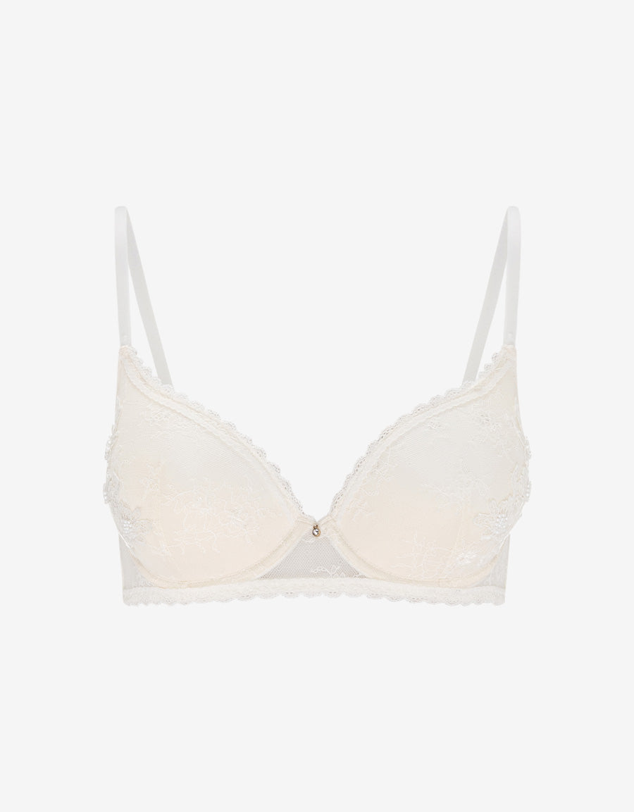 Embroidered Lace Bridal Plunge Bra