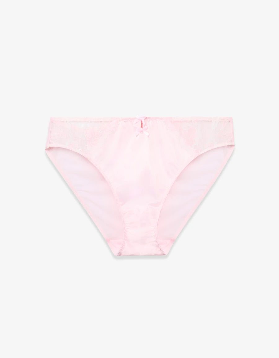 Lace-Trim Satin Bridal Bikini Panty
