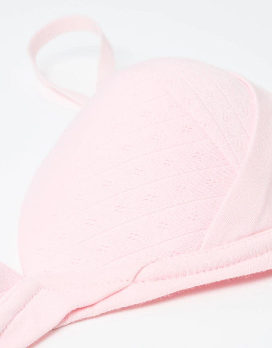 Pointelle Cotton Plunge Bra