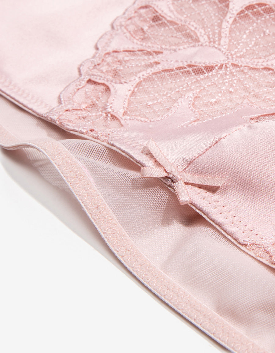 Satin Boxer Panty in Light Pink