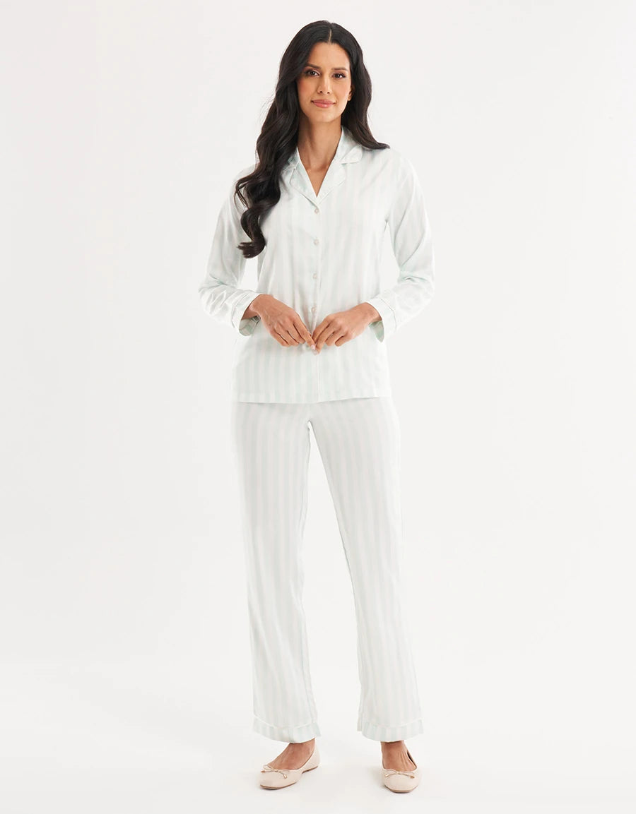 Striped Satin Pajama Set