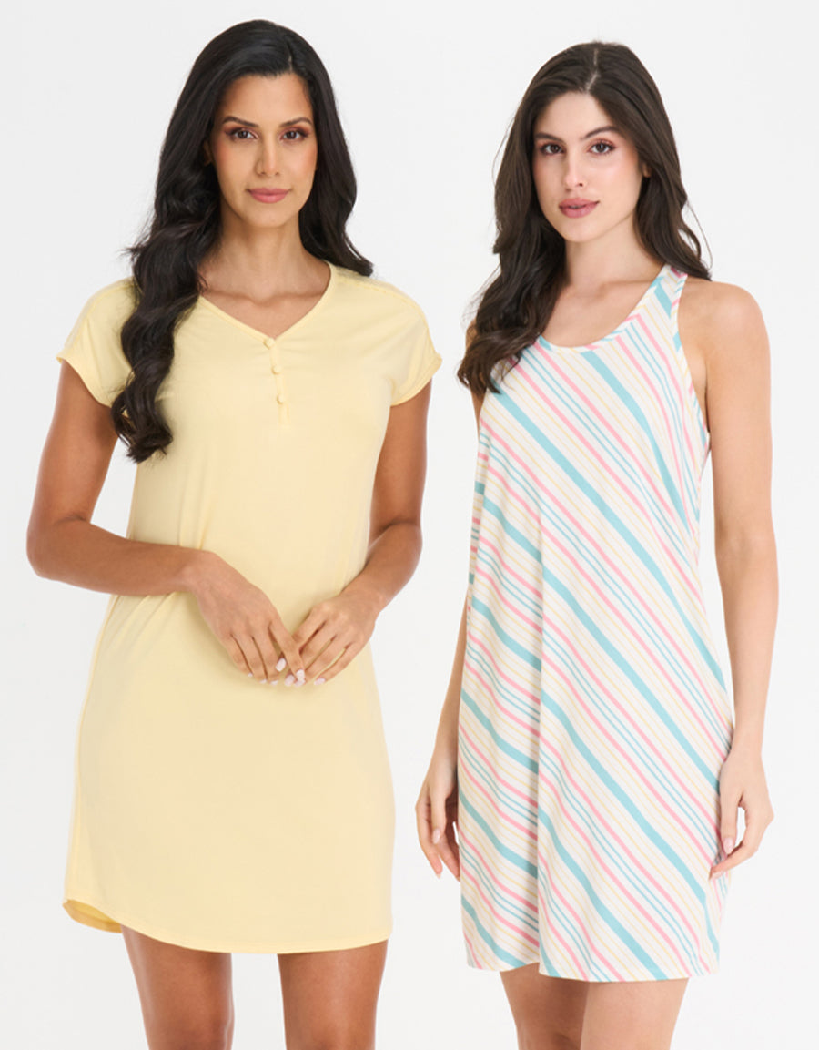 2-Pack Short Sleep Dresses
