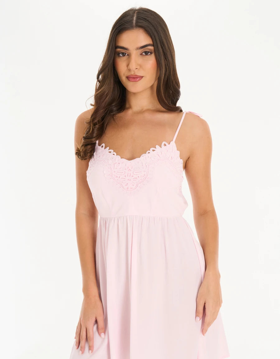 Lace-Trim Short Nightdress