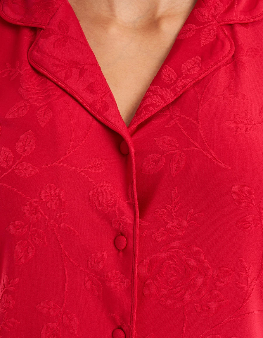 Floral Print Jacquard Pajama Set