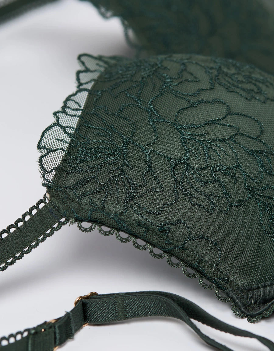 Embroidered Balconette Bra