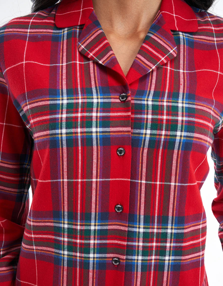 Checked Print Cotton Pajama Set