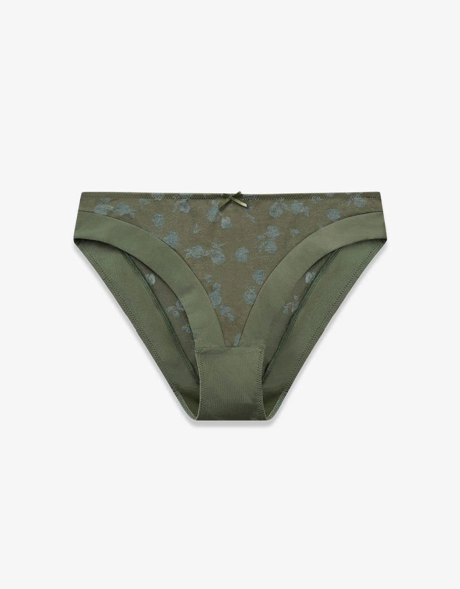 Floral Print Cotton Bikini Panty