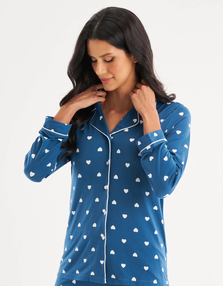 Heart Print Pajama Set