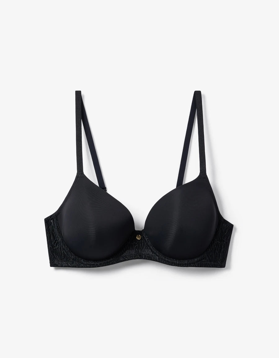 Embroidered Padded Plunge Bra