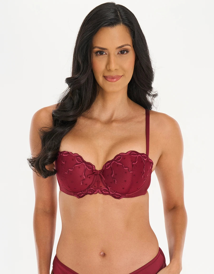 Embroidered Push-Up Balconette Bra