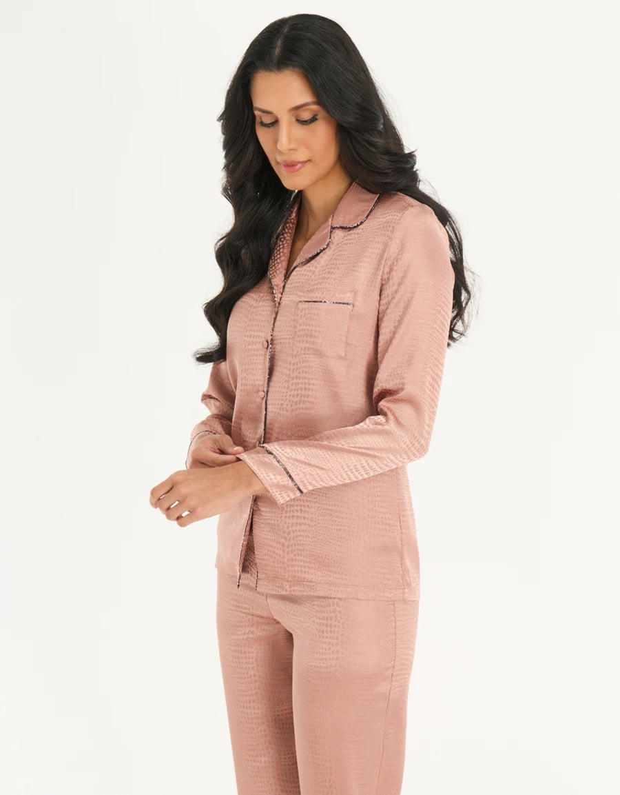 Jacquard Satin Pajama Set