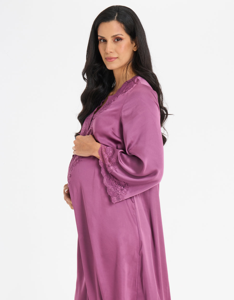 Satin Maternity Long Dress