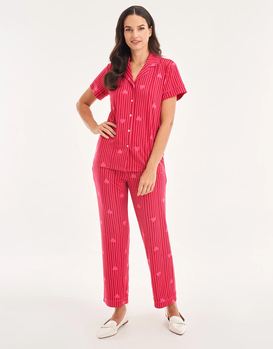 Heart Print Pajama Set