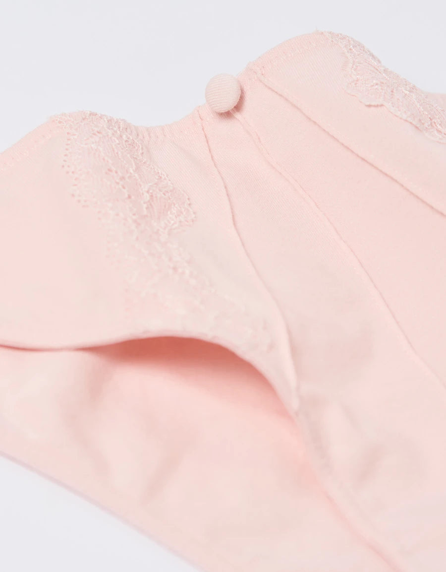 Lace-Trim Cotton Brazilian Panty
