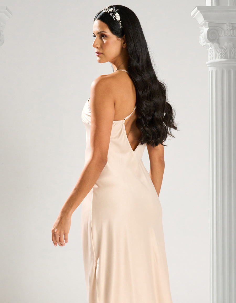 Satin Bridal Long Dress and Robe Set