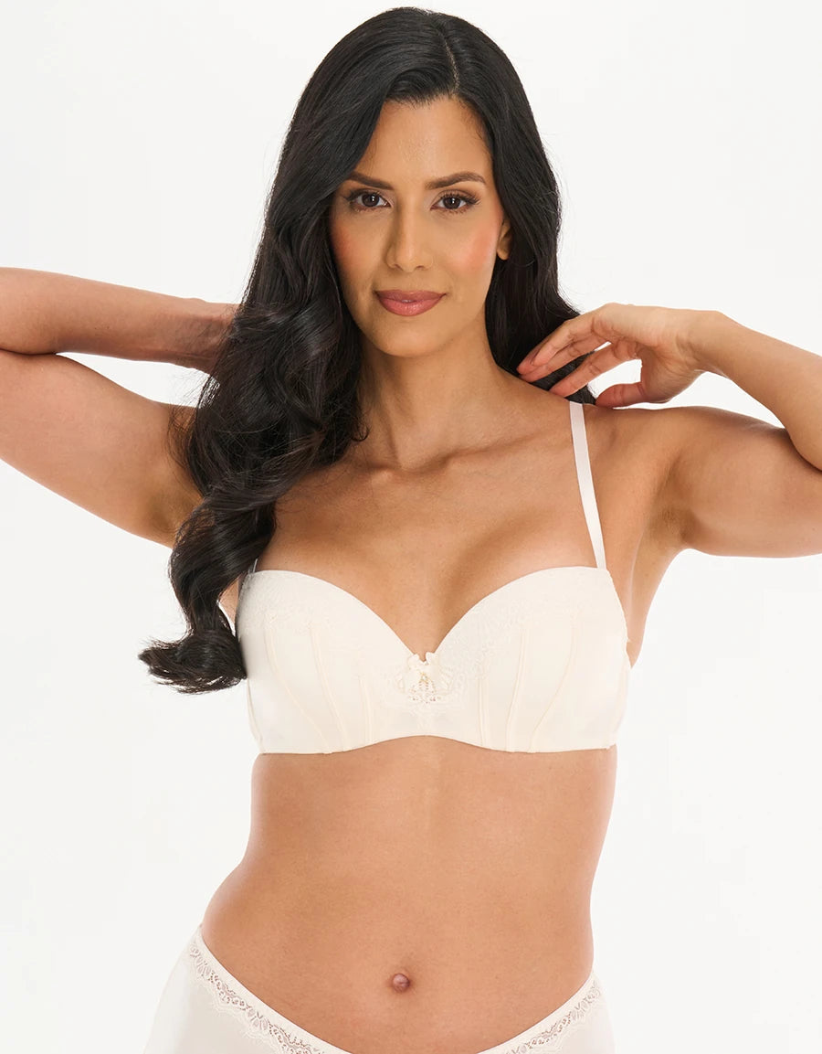 Lace-Trim Push-Up Balconette Bra