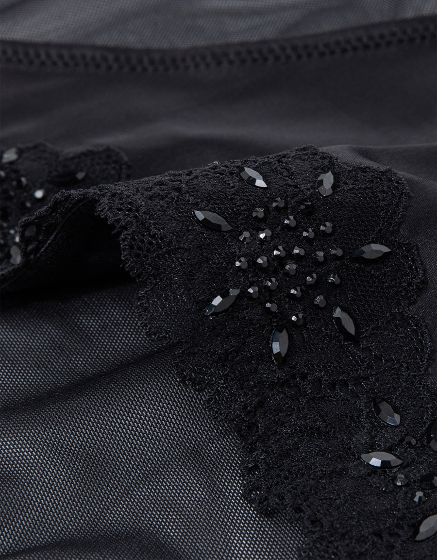 Sparkle Lace-Trim Bikini Panty