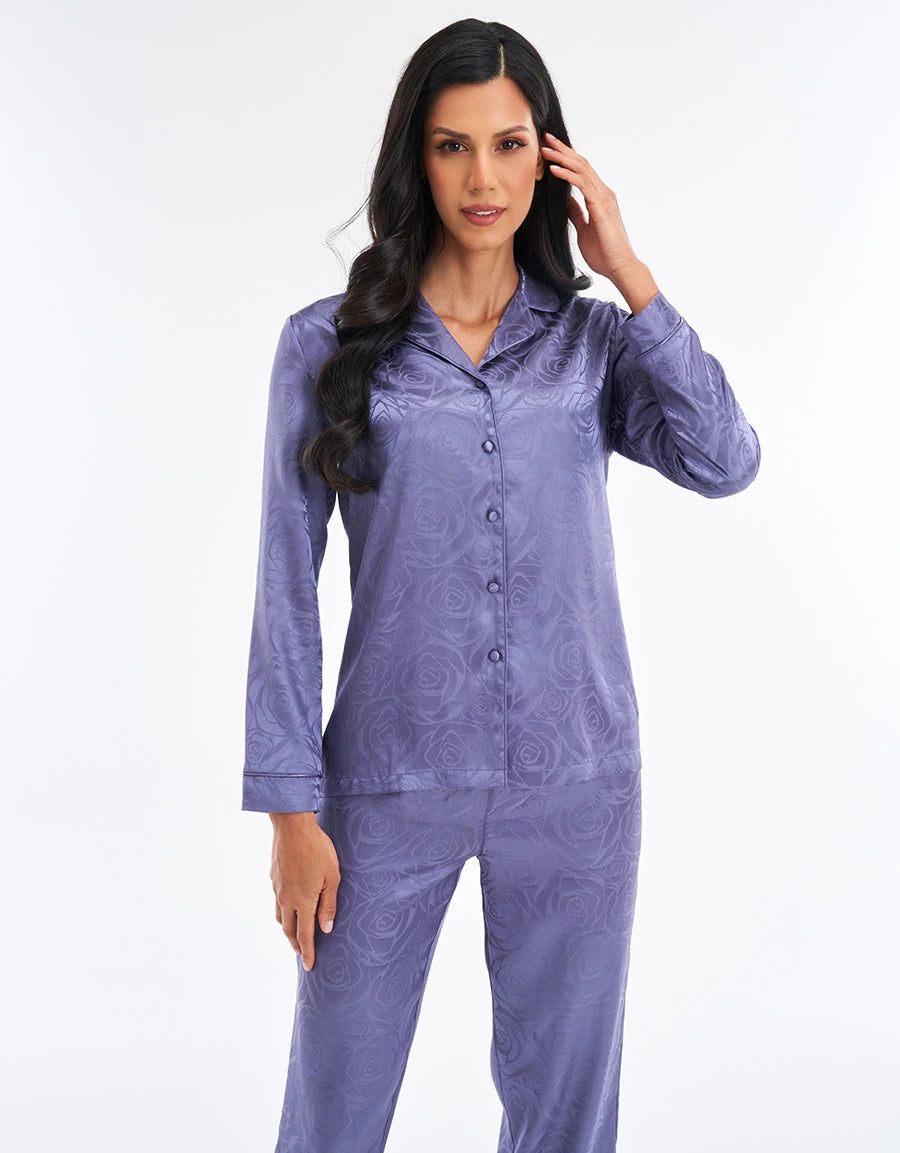 Jacquard Satin Pajama Set