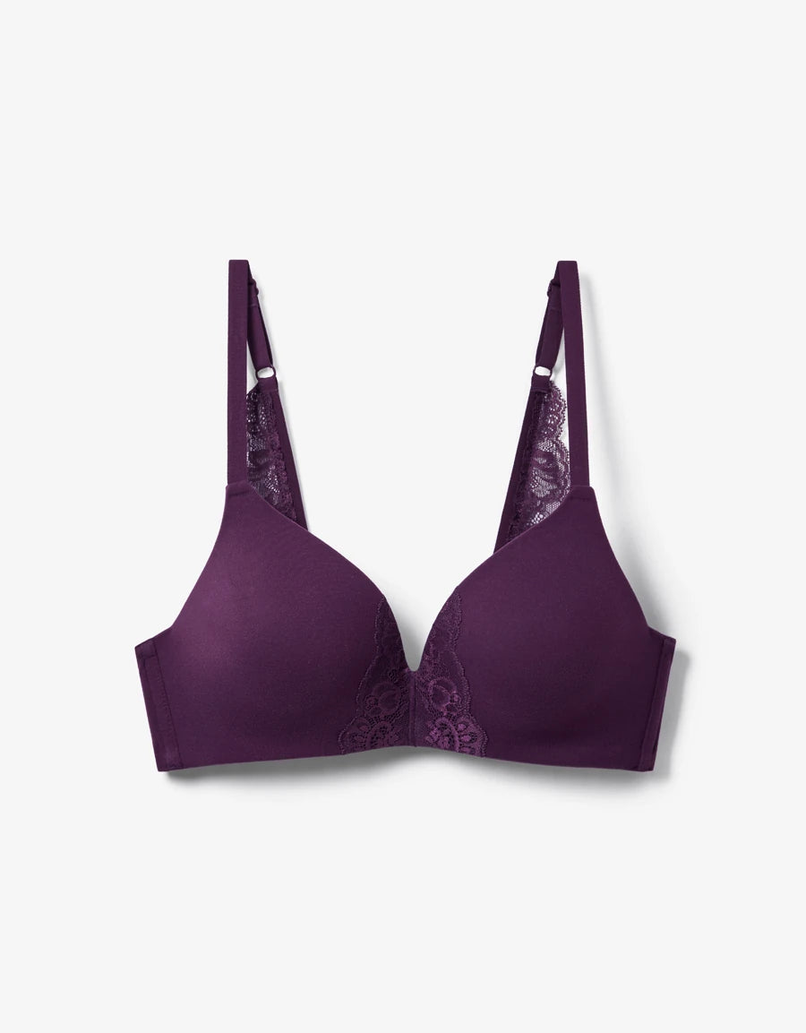 Lace-Trim Push-Up Plunge Bra