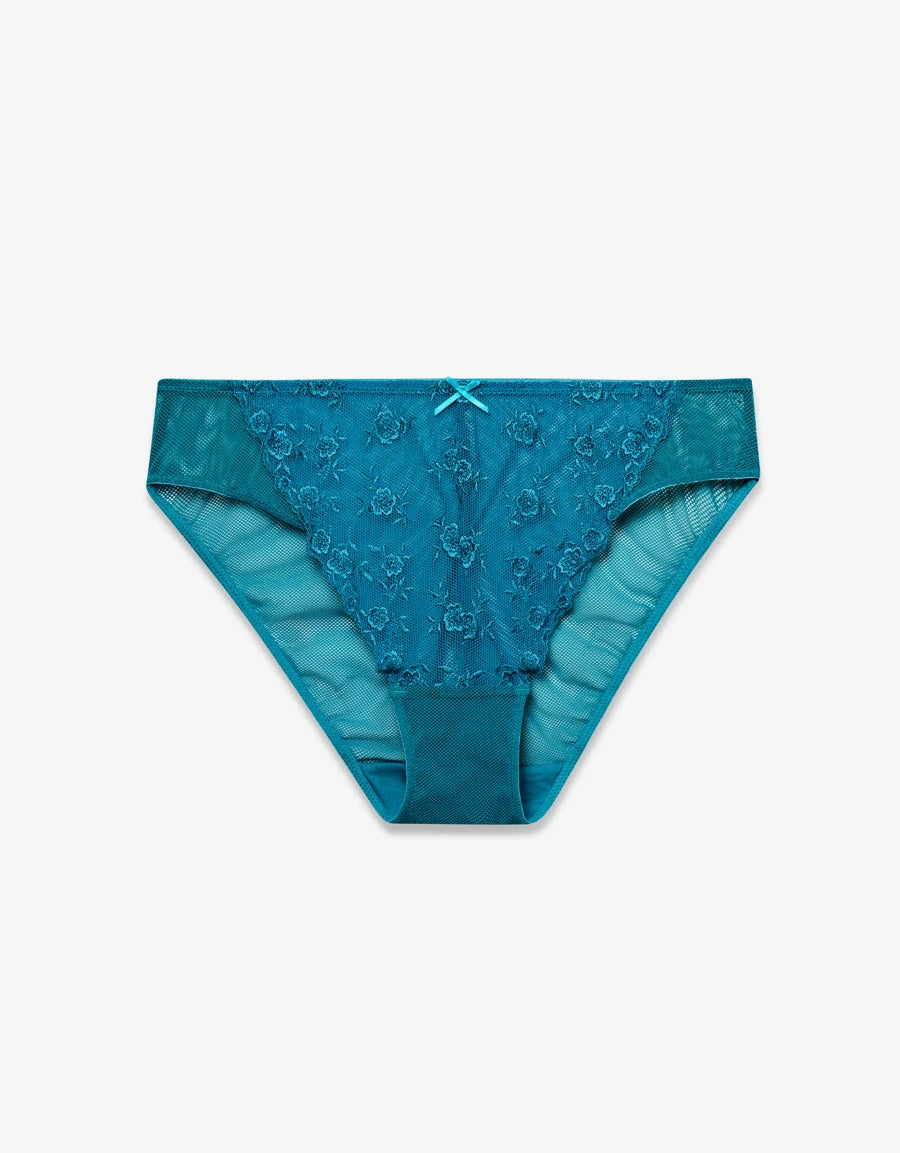 Embroidered Sheer Bikini Panty