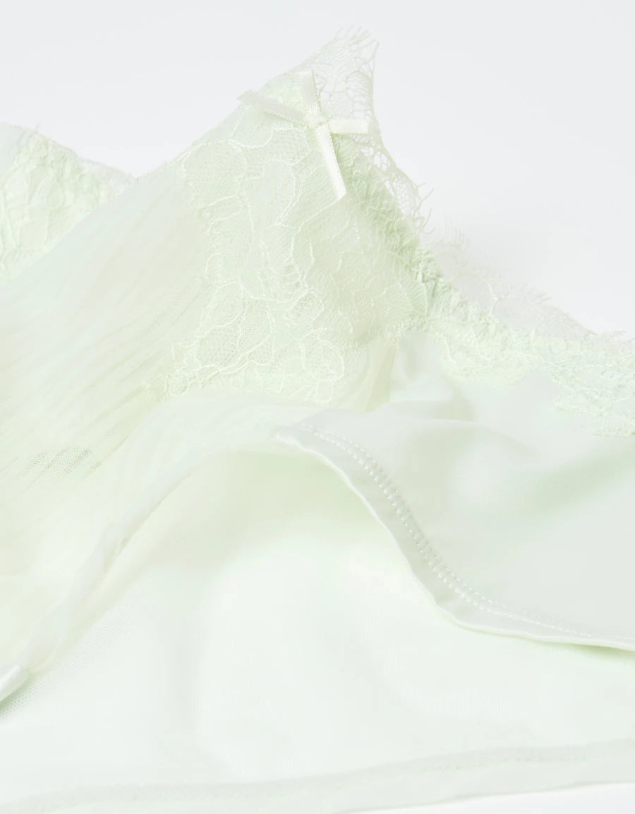 Lace-Trim Satin Bridal Hipster Panty