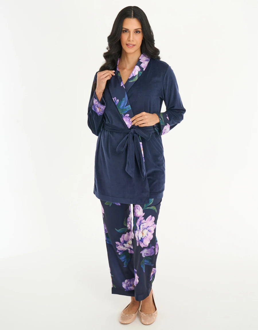 3-Piece Floral Print Fleece Pajama Set