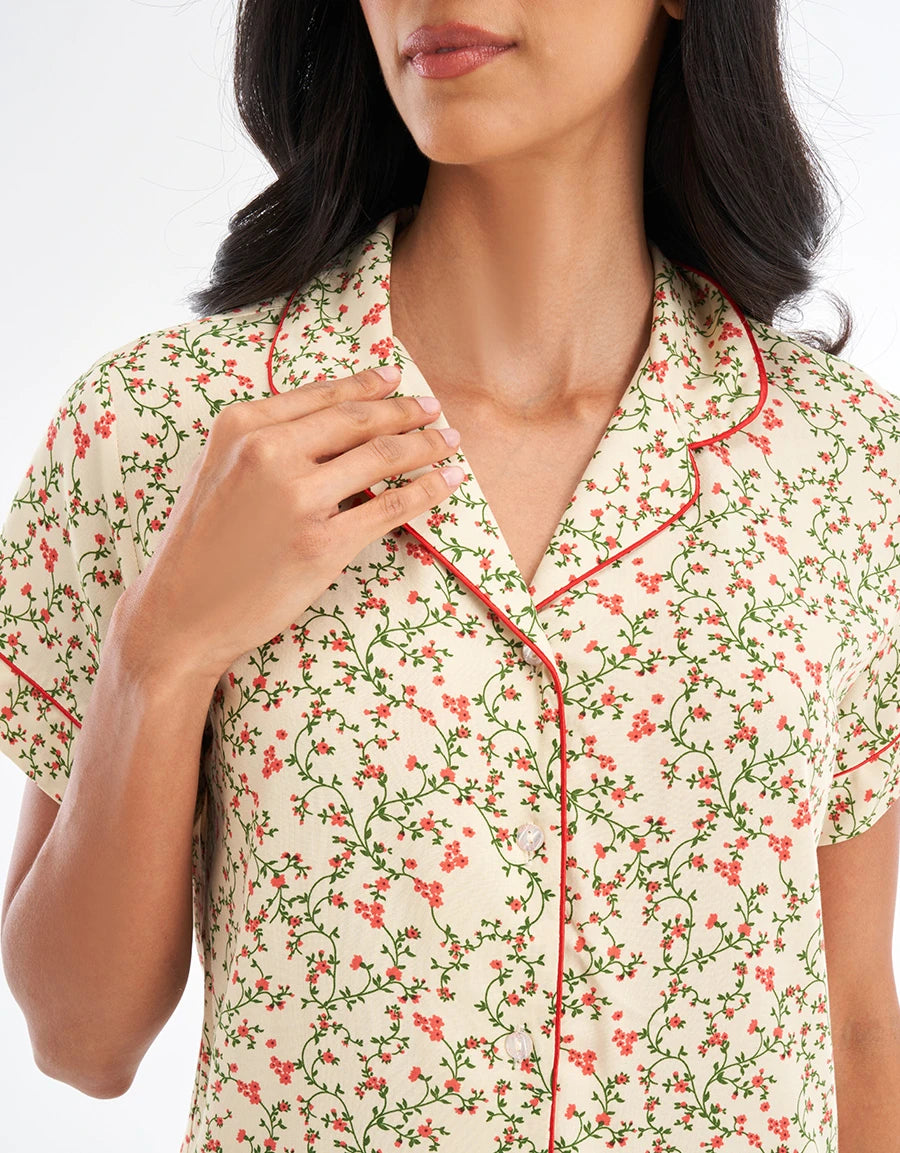 Floral Print Pajama Set