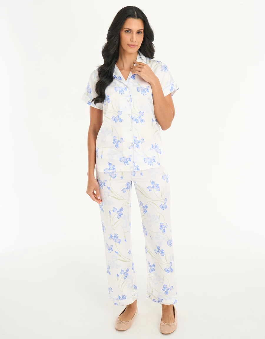 Floral Print Satin Pajama Set