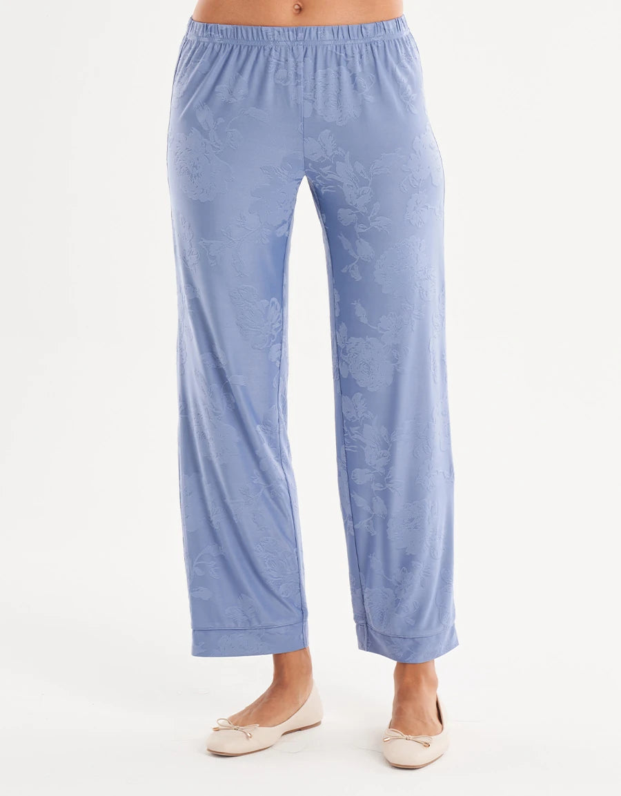 Floral Print Jacquard Pajama Set