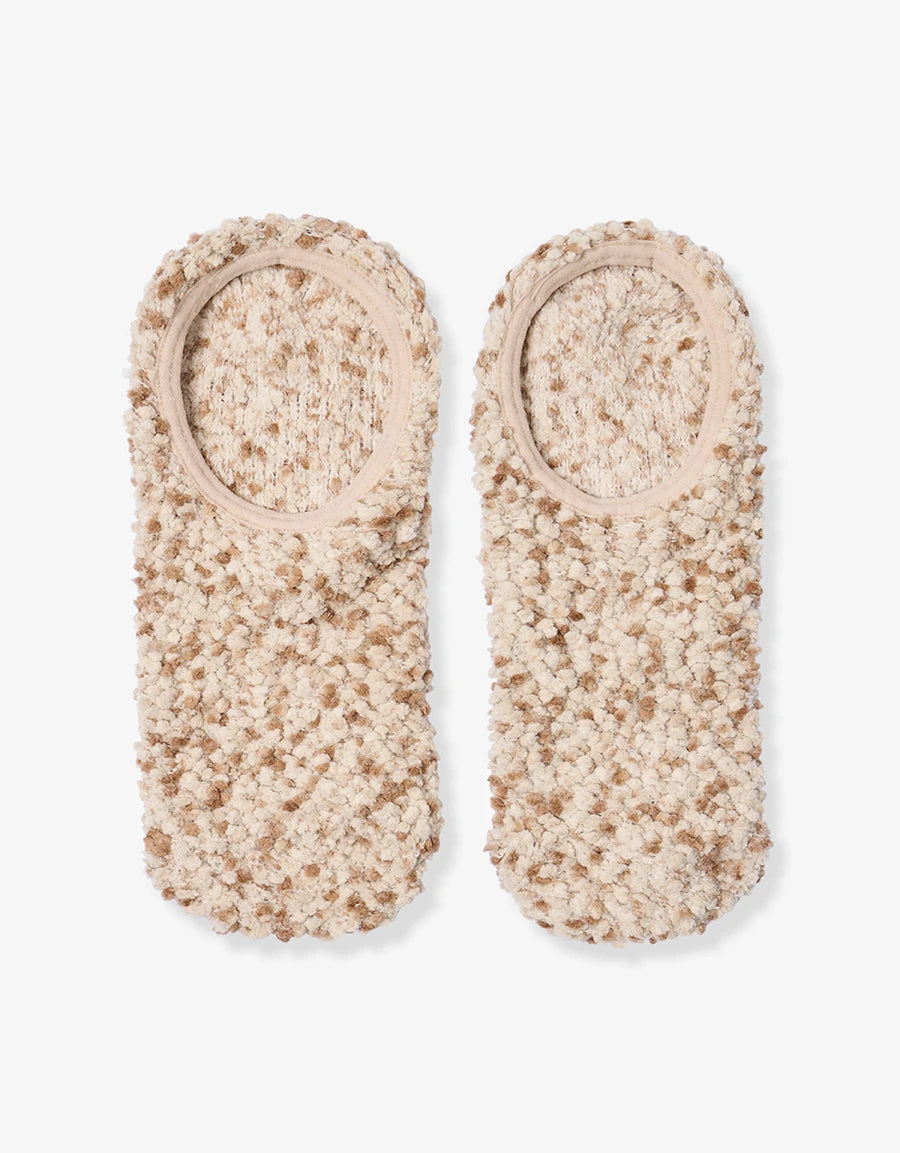 Floral Print Fleece Footie Socks
