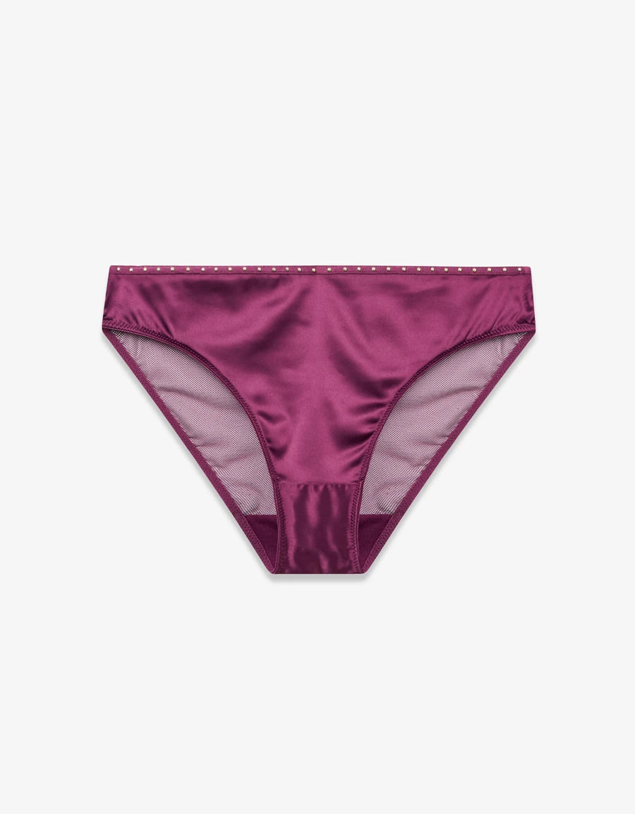 Diamante Detail Satin Bikini Panty