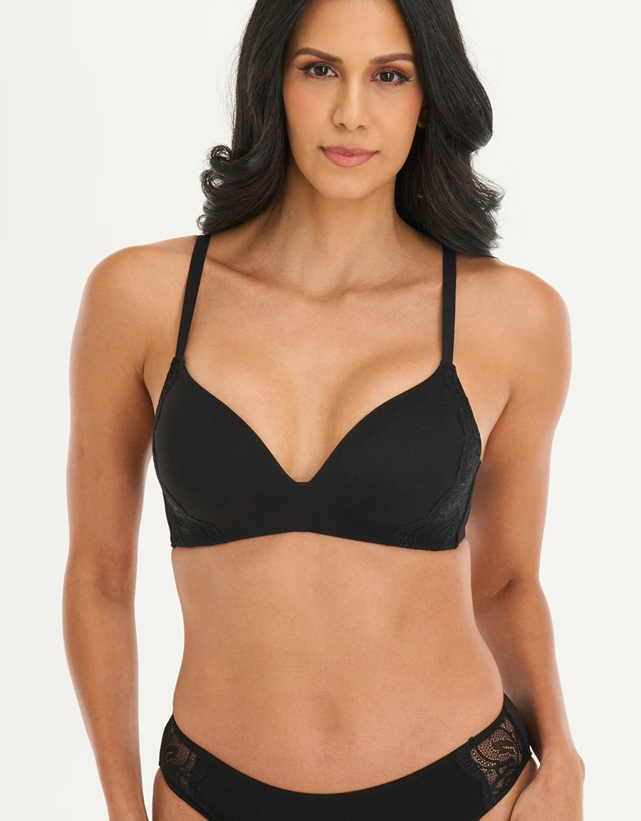 Lace-Trim Push-Up Plunge Bra